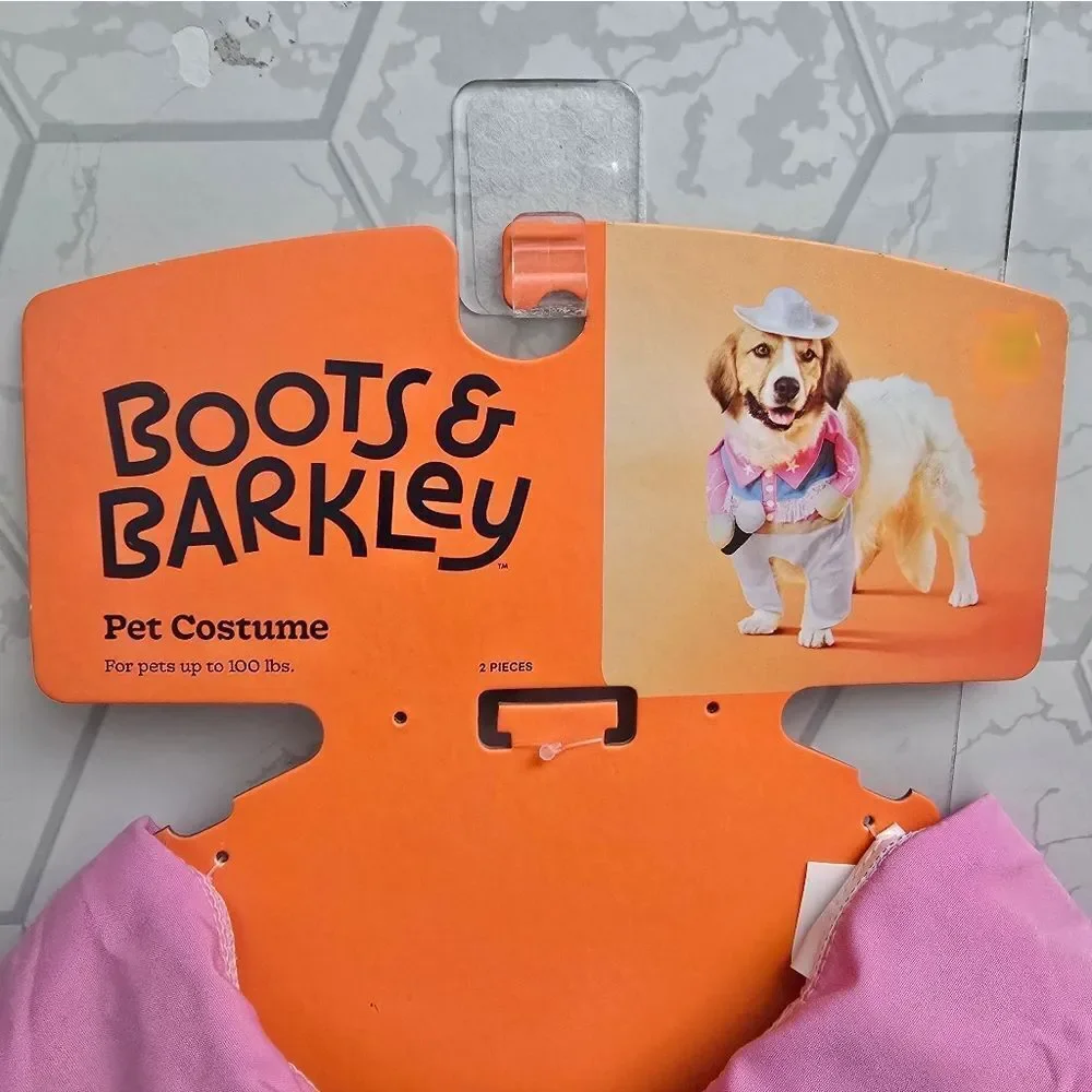 Nwt GIam Cowboy Dog Frontal Costume Boots & Barkley Light Pink